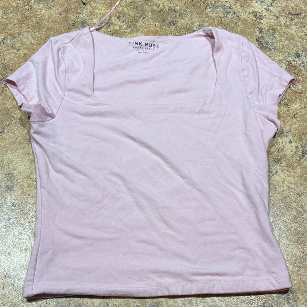 Pink Rose Women's Light Pink Short Sleeve Tee